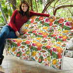 Vegan Fruits And Vegetables Print Quilt