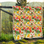 Vegan Fruits And Vegetables Print Quilt