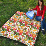 Vegan Fruits And Vegetables Print Quilt