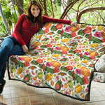 Vegan Fruits And Vegetables Print Quilt