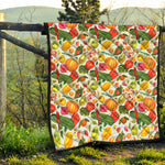 Vegan Fruits And Vegetables Print Quilt
