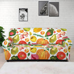 Vegan Fruits And Vegetables Print Sofa Cover