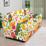 Vegan Fruits And Vegetables Print Sofa Cover