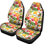 Vegan Fruits And Vegetables Print Universal Fit Car Seat Covers