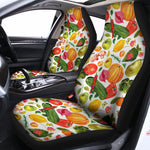 Vegan Fruits And Vegetables Print Universal Fit Car Seat Covers