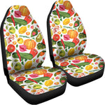 Vegan Fruits And Vegetables Print Universal Fit Car Seat Covers