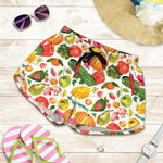 Vegan Fruits And Vegetables Print Women's Shorts