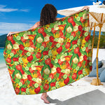 Vegan Pattern Print Beach Sarong Wrap
