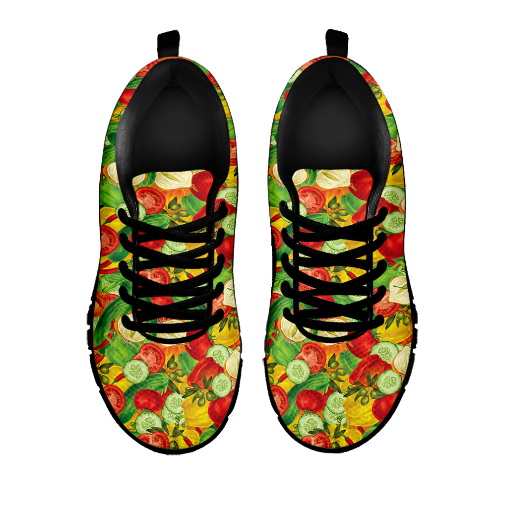 Vegan Pattern Print Black Sneakers