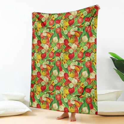 Vegan Pattern Print Blanket