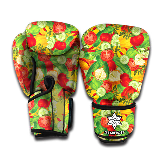 Vegan Pattern Print Boxing Gloves