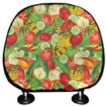 Vegan Pattern Print Car Headrest Covers