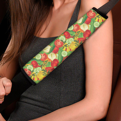 Vegan Pattern Print Car Seat Belt Covers