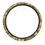 Vegan Pattern Print Car Steering Wheel Cover