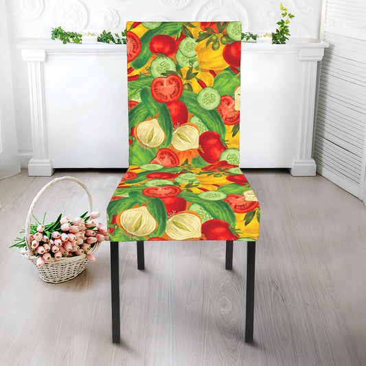 Vegan Pattern Print Dining Chair Slipcover