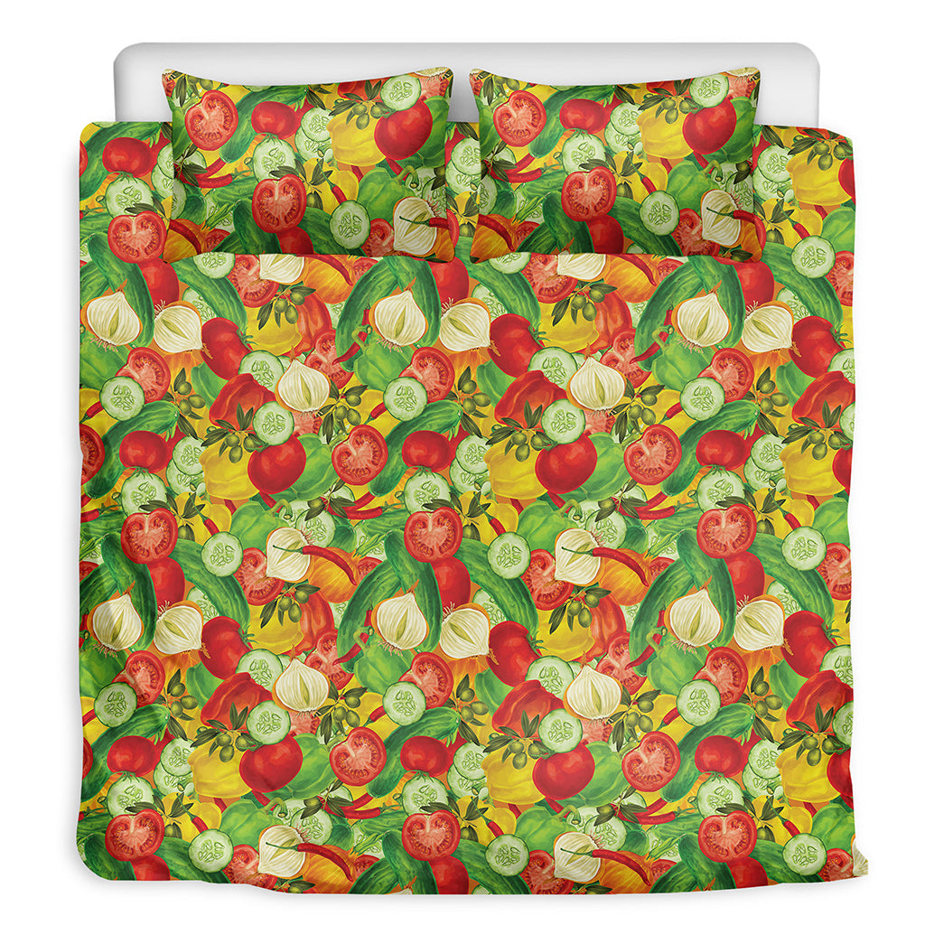 Vegan Pattern Print Duvet Cover Bedding Set