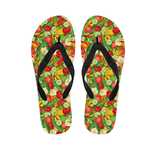Vegan Pattern Print Flip Flops