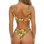 Vegan Pattern Print Front Bow Tie Bikini