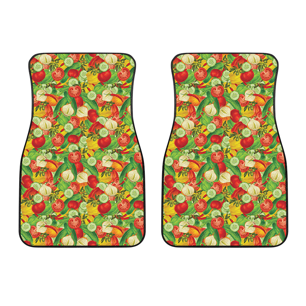 Vegan Pattern Print Front Car Floor Mats