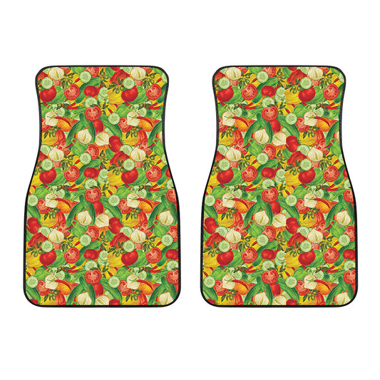 Vegan Pattern Print Front Car Floor Mats