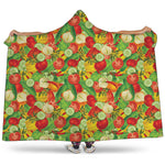 Vegan Pattern Print Hooded Blanket