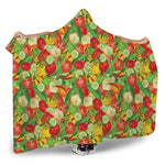 Vegan Pattern Print Hooded Blanket