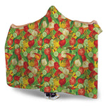 Vegan Pattern Print Hooded Blanket