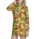 Vegan Pattern Print Hoodie Dress