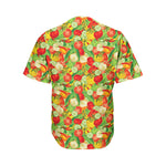 Vegan Pattern Print Men's Baseball Jersey