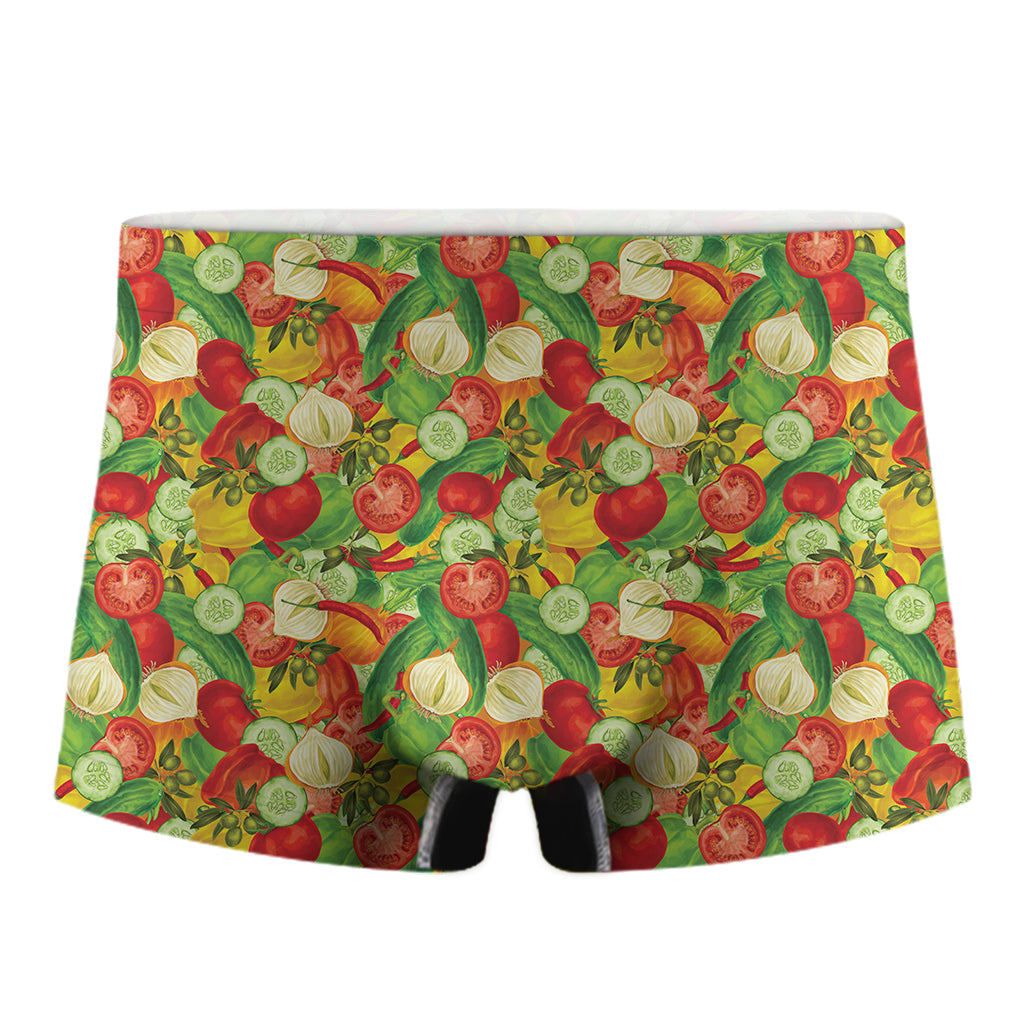 Vegan Pattern Print Men's Boxer Briefs