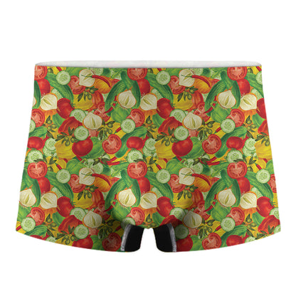 Vegan Pattern Print Men's Boxer Briefs