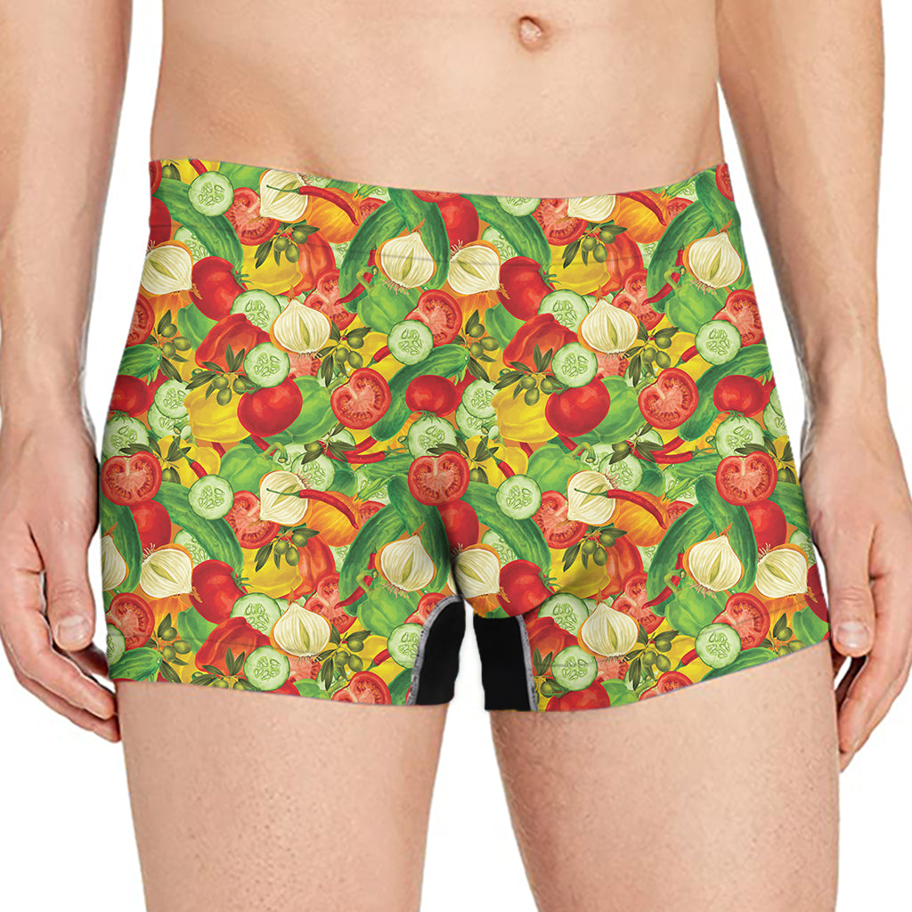 Vegan Pattern Print Men's Boxer Briefs