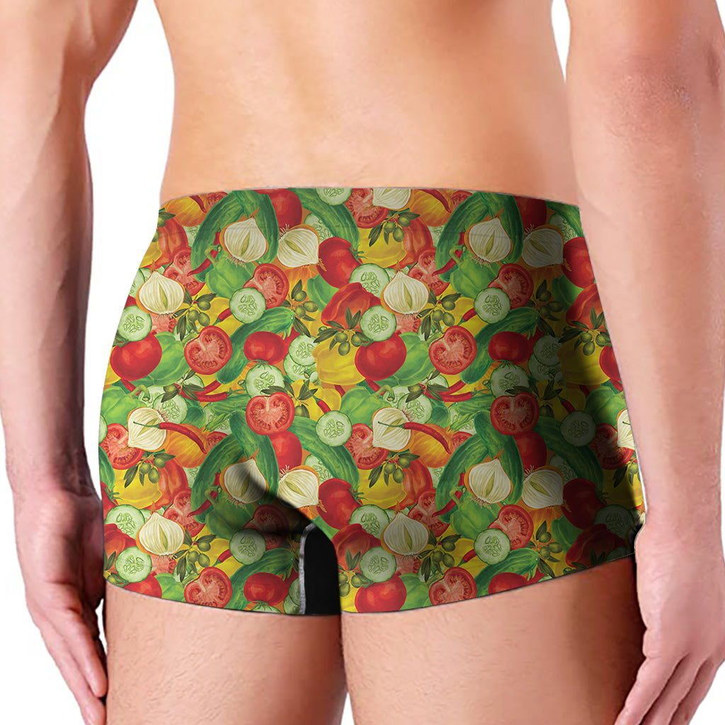 Vegan Pattern Print Men's Boxer Briefs