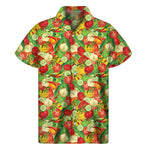 Vegan Pattern Print Men's Short Sleeve Shirt