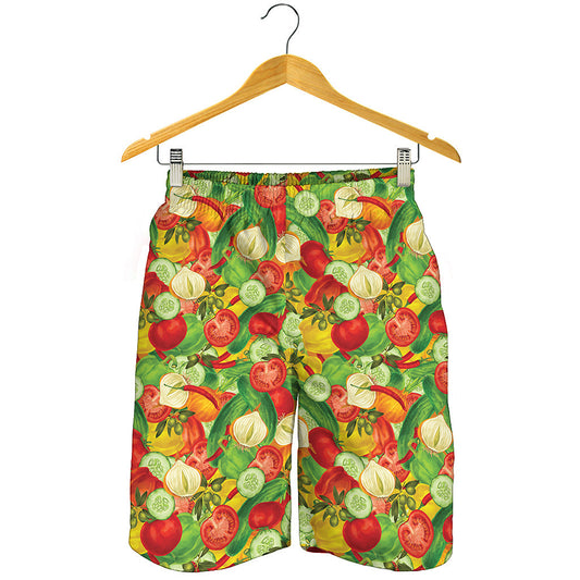 Vegan Pattern Print Men's Shorts