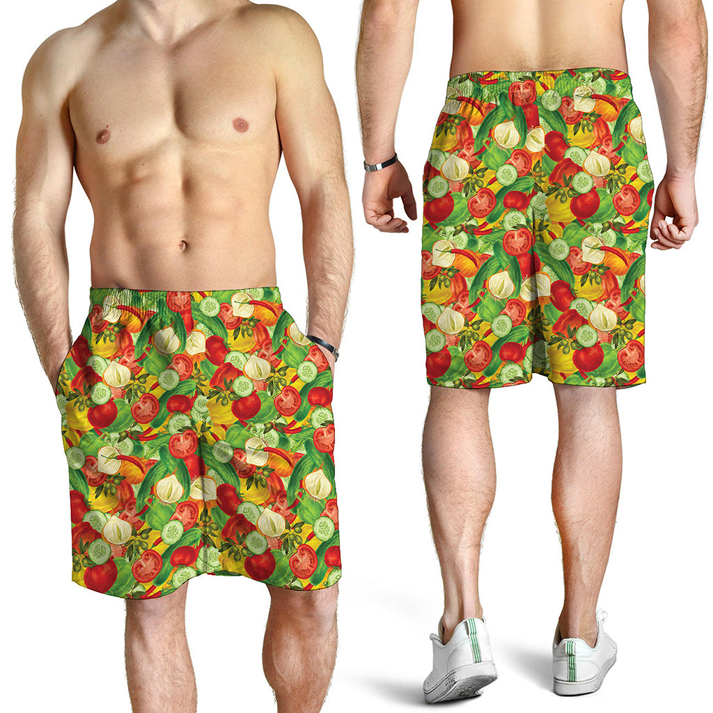 Vegan Pattern Print Men's Shorts