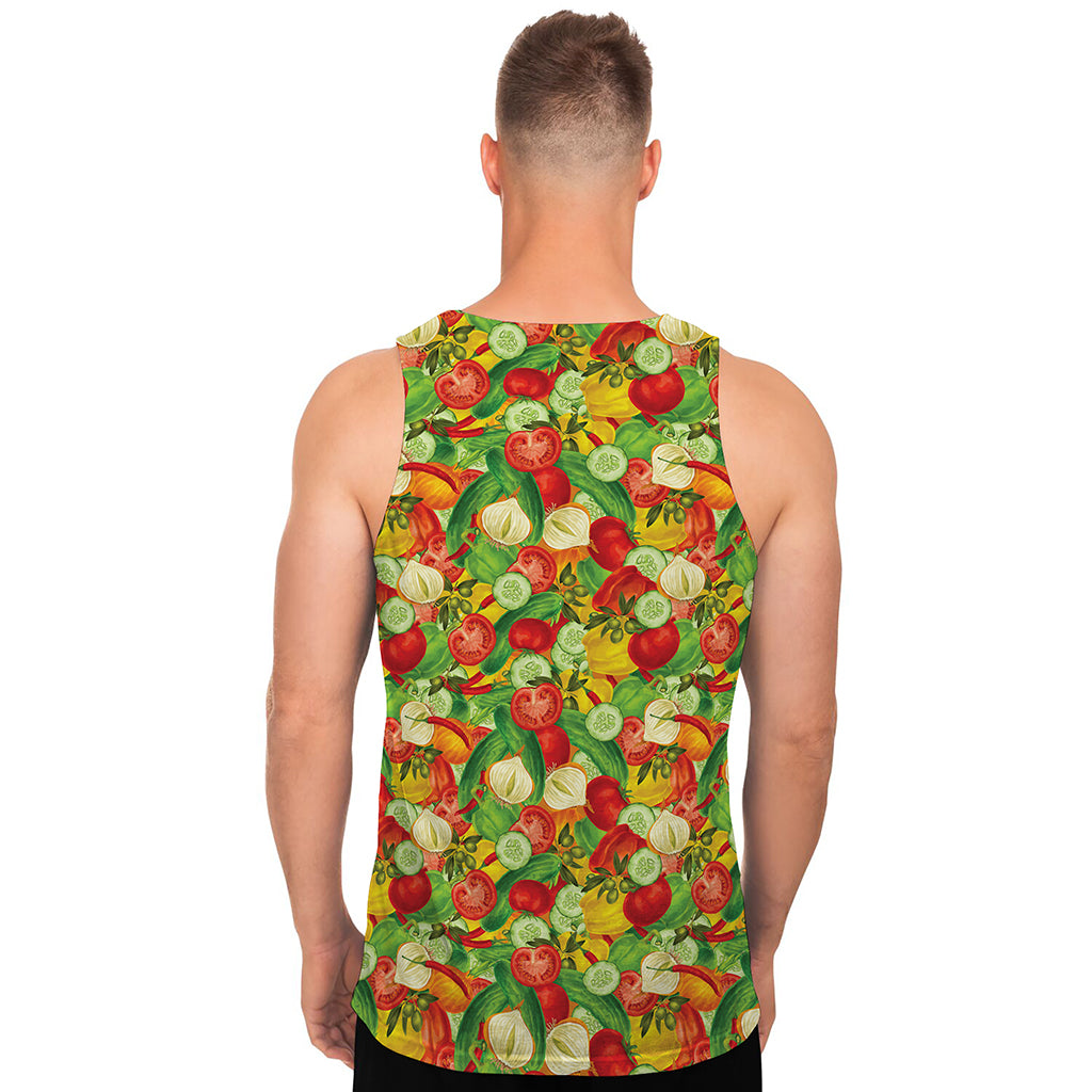Vegan Pattern Print Men's Tank Top