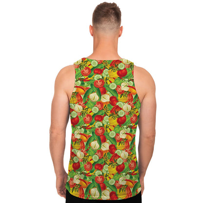 Vegan Pattern Print Men's Tank Top
