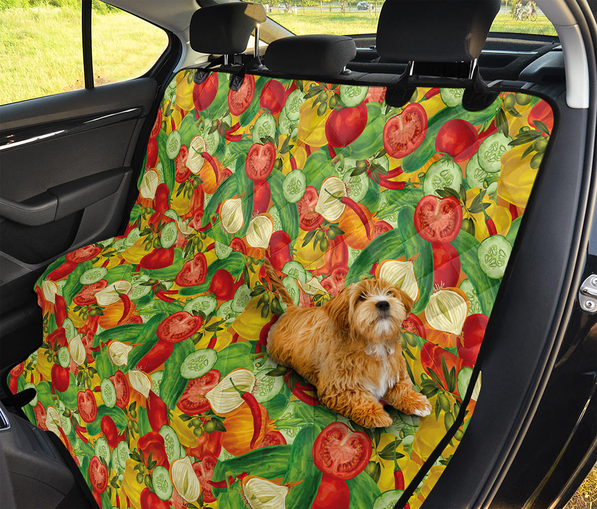 Vegan Pattern Print Pet Car Back Seat Cover