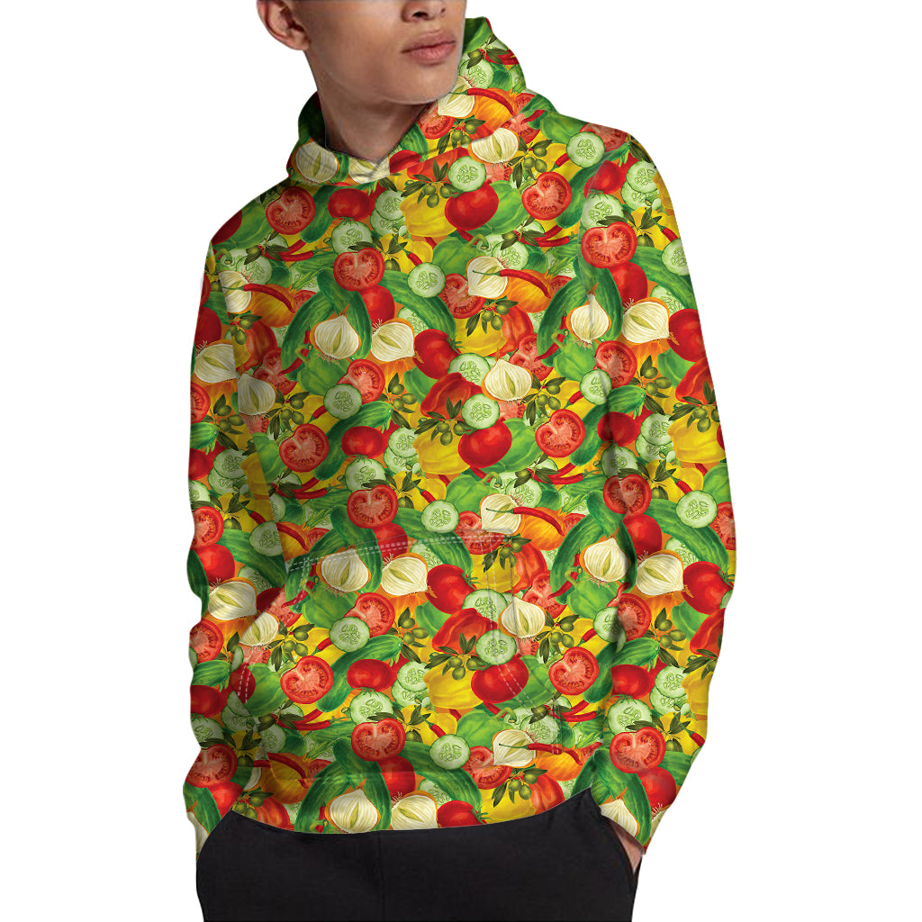 Vegan Pattern Print Pullover Hoodie