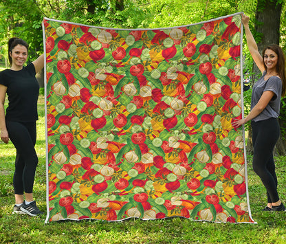 Vegan Pattern Print Quilt