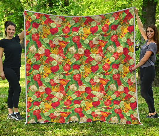 Vegan Pattern Print Quilt
