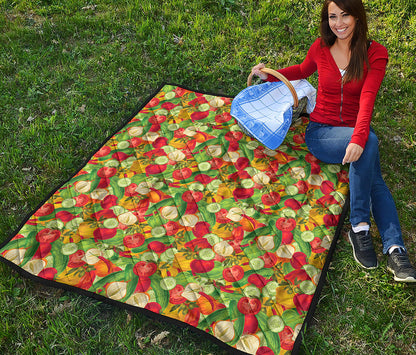 Vegan Pattern Print Quilt