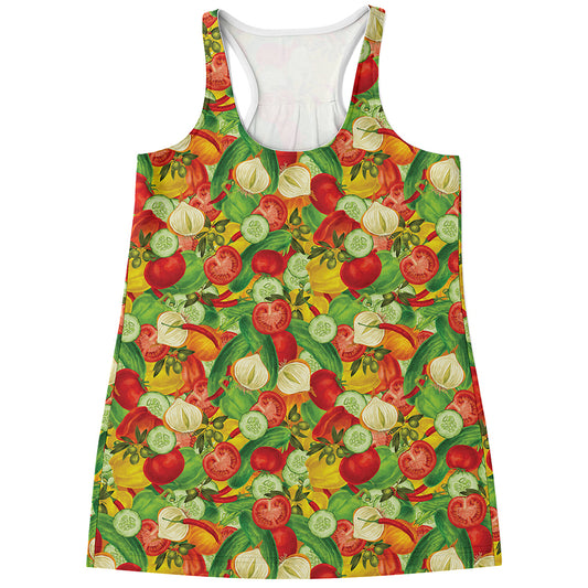 Vegan Pattern Print Women's Racerback Tank Top