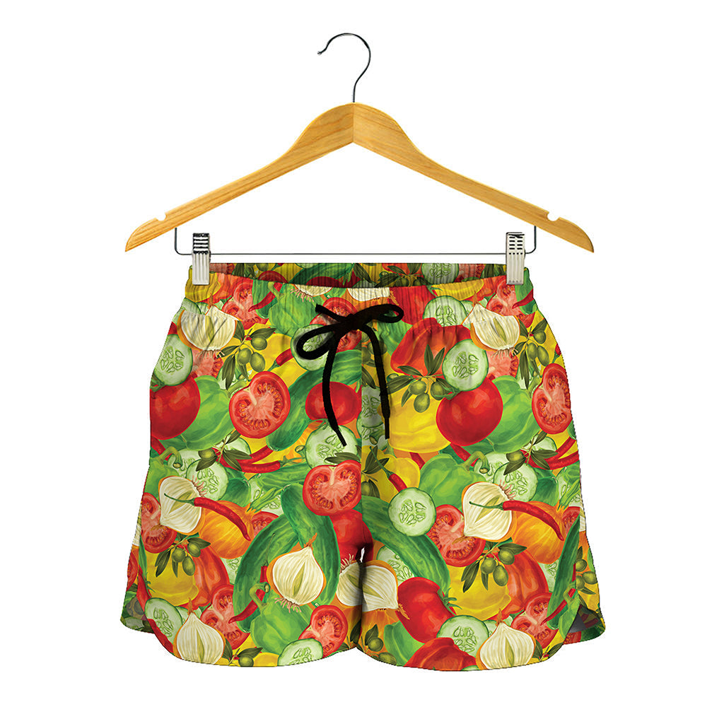 Vegan Pattern Print Women's Shorts