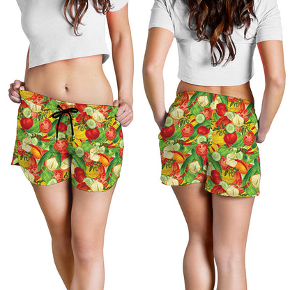 Vegan Pattern Print Women's Shorts