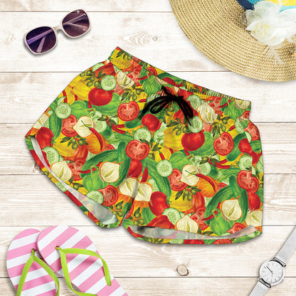 Vegan Pattern Print Women's Shorts