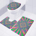 Vibrant Psychedelic Optical Illusion 3 Piece Bath Mat Set