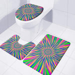 Vibrant Psychedelic Optical Illusion 3 Piece Bath Mat Set