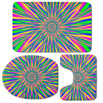 Vibrant Psychedelic Optical Illusion 3 Piece Bath Mat Set